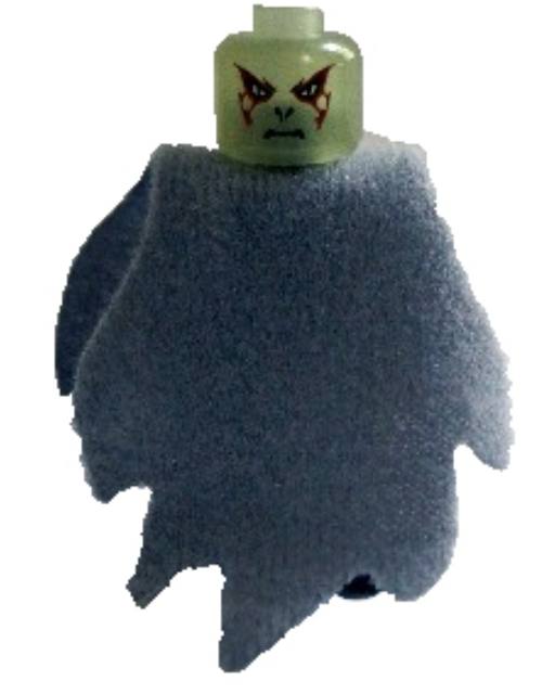 Lord Voldemort - Glow In Dark Trans Head, Light Bluish Gray Dementor Style Cape